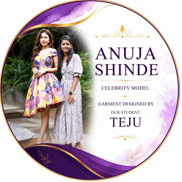 Anuja Shinde, celebrity model, wearing a garment designed by Fashion O student Teju